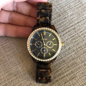 Fossil tortoise acrylic watch